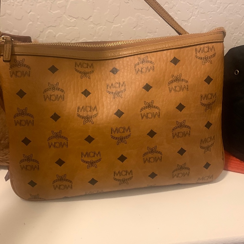 Tan authentic mcm pouch